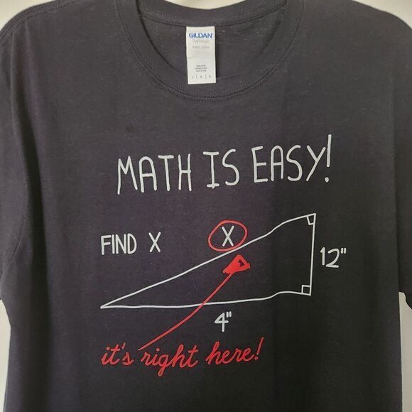 Gildan Unisex Short Sleeve Crew Neck Math Theme Novelty T-Shirt Size Large - Picture 4 of 5